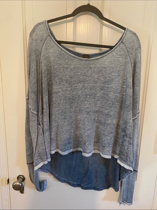 We The Free Tops - We The Free Soft Washed Blue Long Sleeve Tee